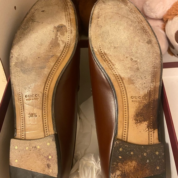 Gucci women’s Jordaan Sweet  Chestnut Leather Slip-On Loafers - Picture 4 of 10